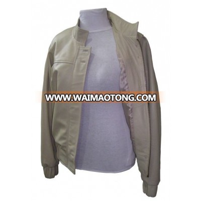 Short Body Ladies Leather Jacket(ladies leather jacket)White with zipper