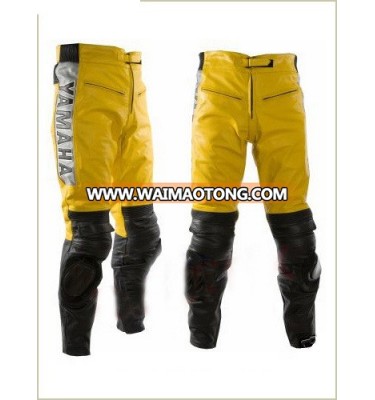 Leather Motorbike Trouser(Motorbike Leather Pants ) Black yellow